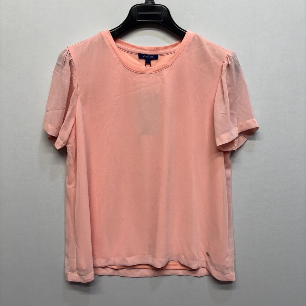 NWT Allen Solly Women Short Sleeve Blouse Top Shirt Size Large Pink C075 -30
